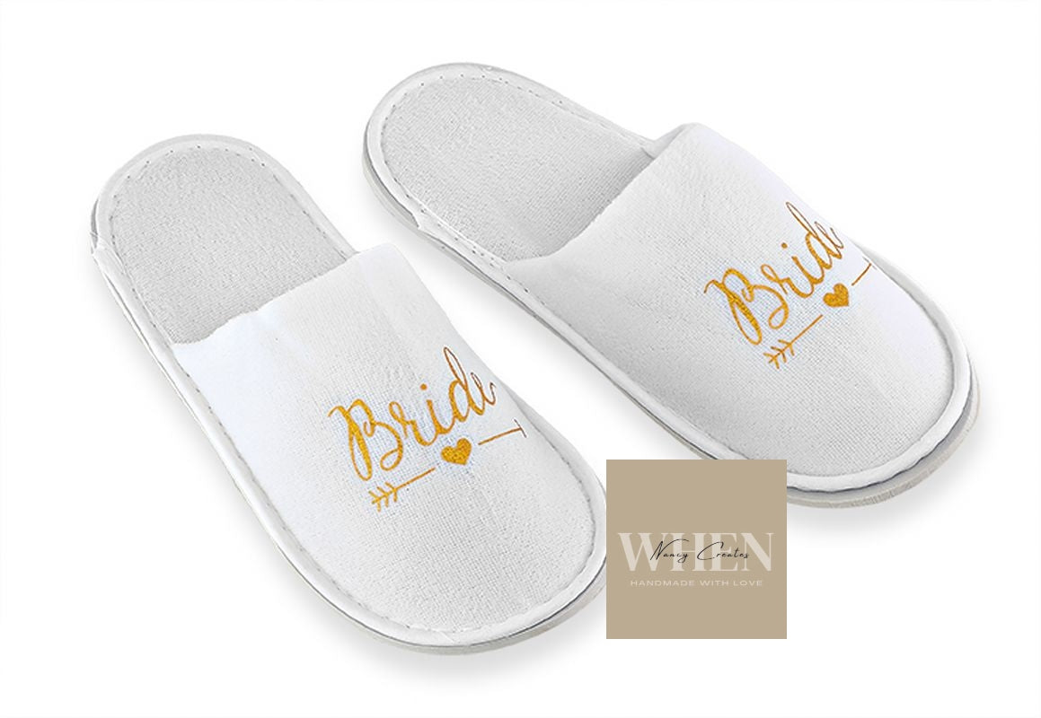 Νυφικές παντόφλες με λογότυπο bride one size