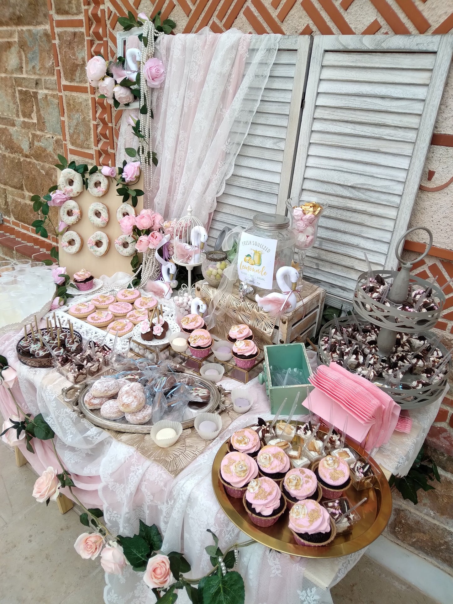 Candy bar 100 ατόμων με θέμα Κύκνος