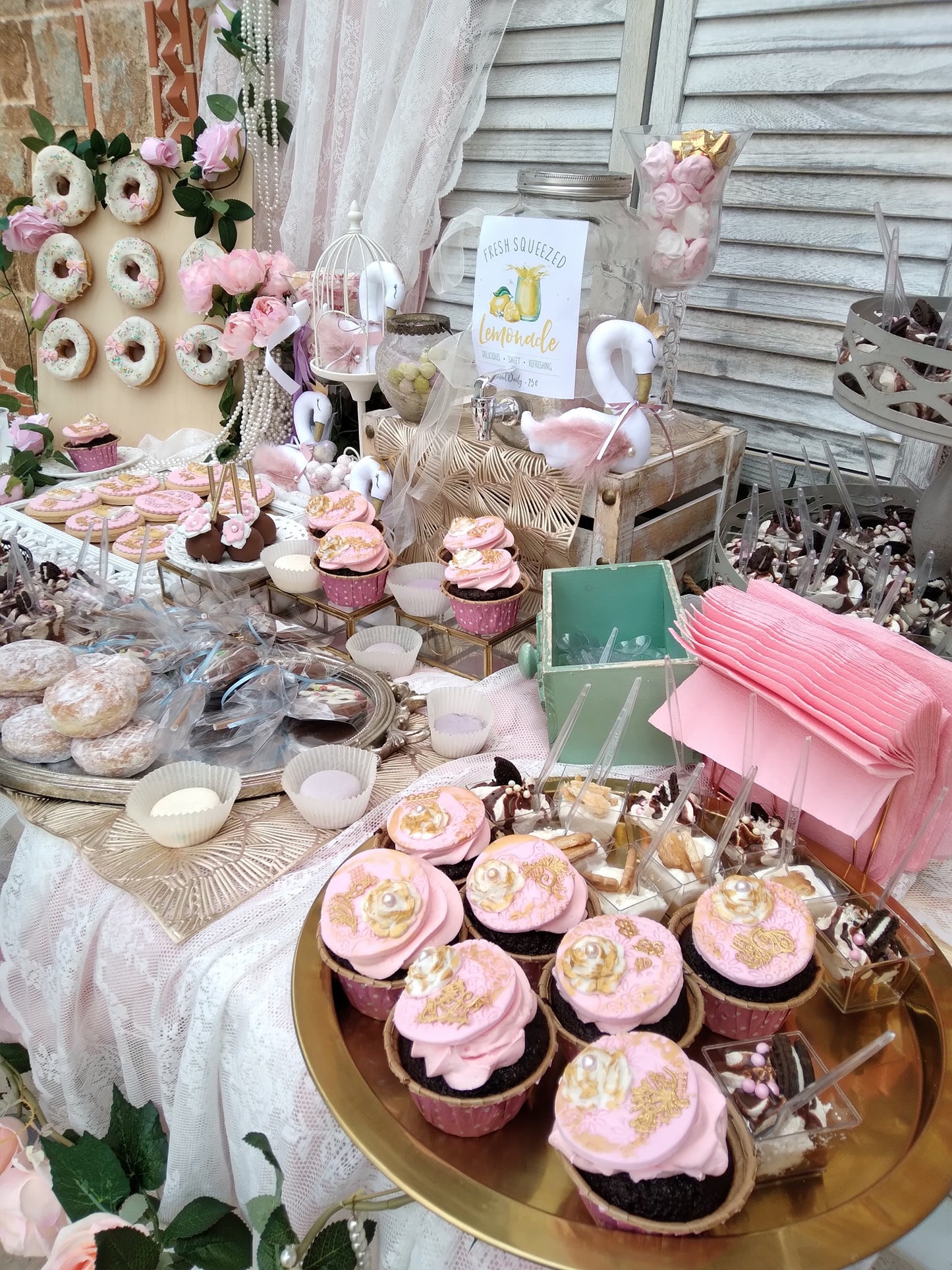Candy bar 100 ατόμων με θέμα Κύκνος