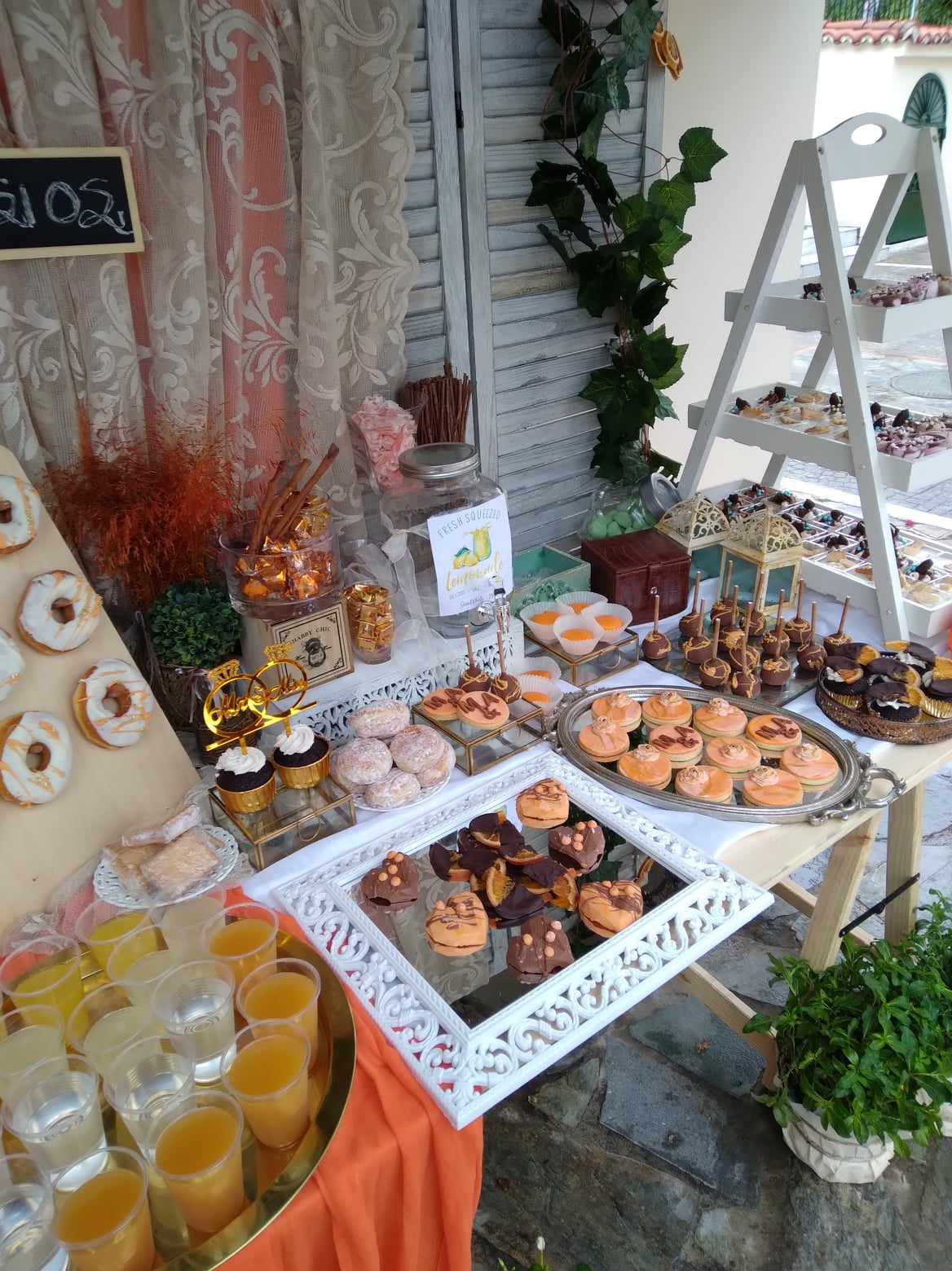 Candy bar 100 ατόμων με θέμα Πορτοκάλι