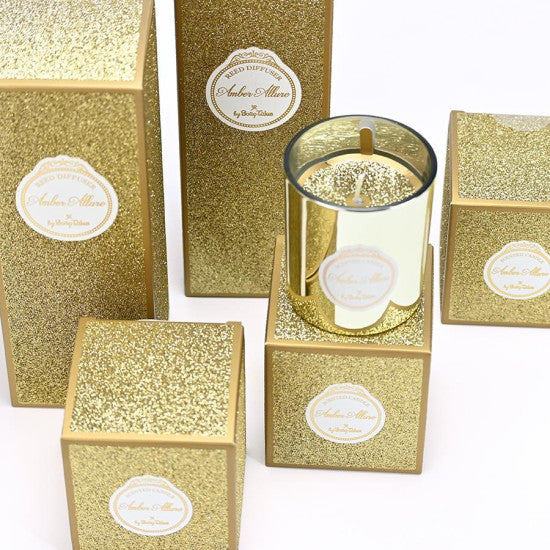 Κερί σε χρυσό κουτί glitter 120gr