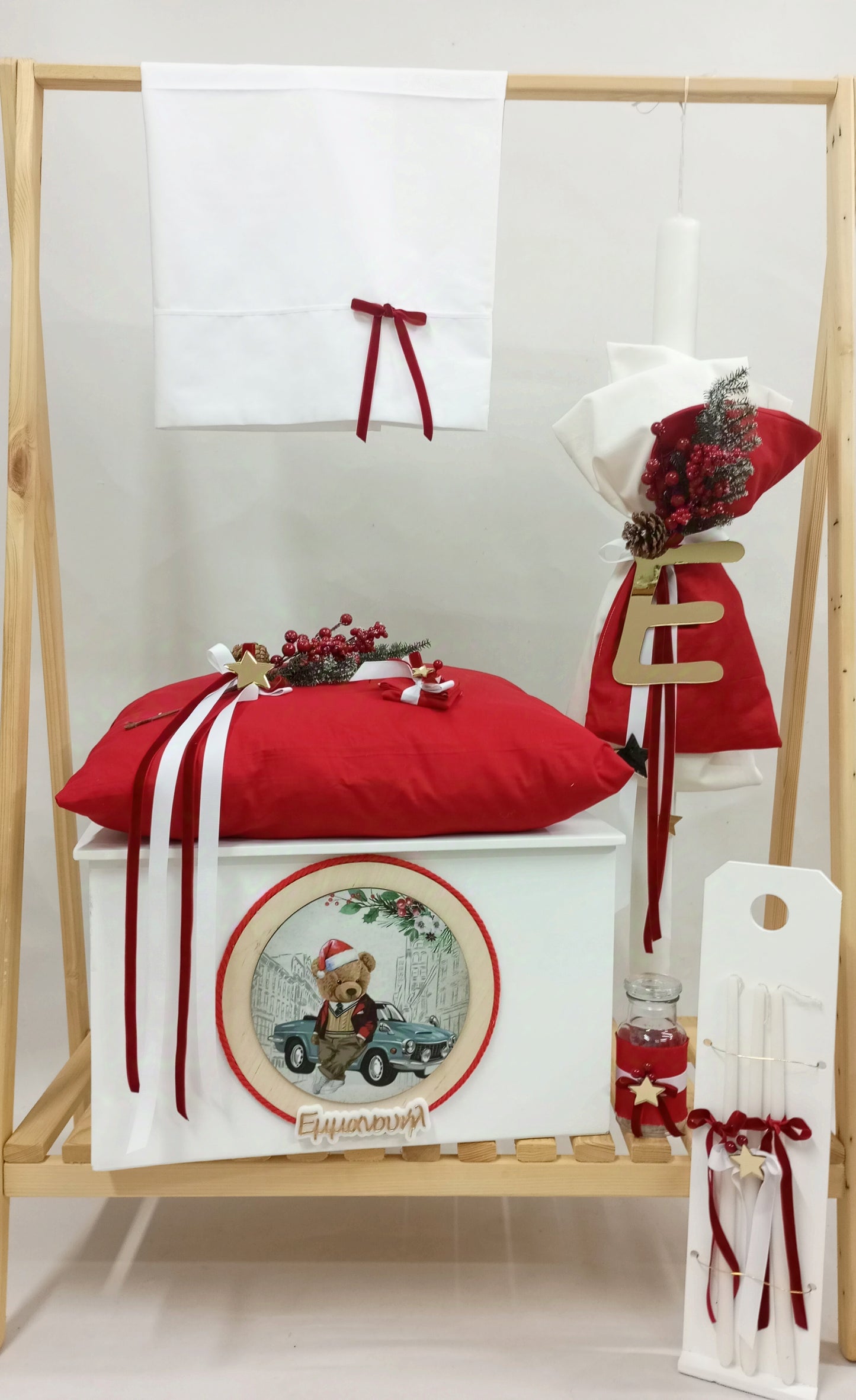 25A036 Xmas Teddy κόκκινο