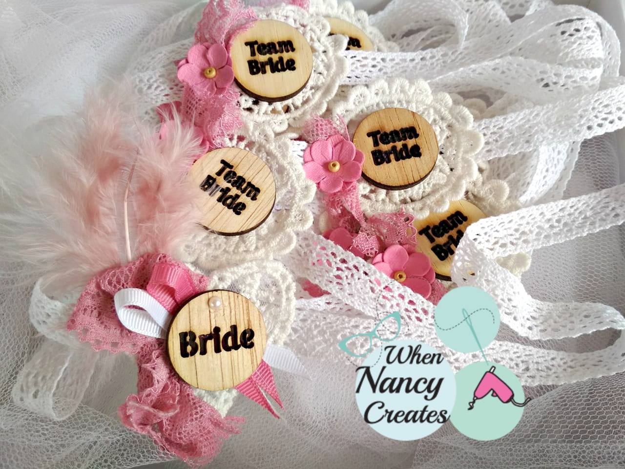 Βραχιόλι bride και team bride με δαντέλα