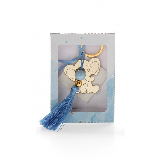 Μπομπονιέρα χάρτινό κουτάκι με αρωματική βάση ρόμβος και χρυσό πλεξιγκλάς μπρελόκ σχέδιο ελεφαντάκι Model:Κ-4