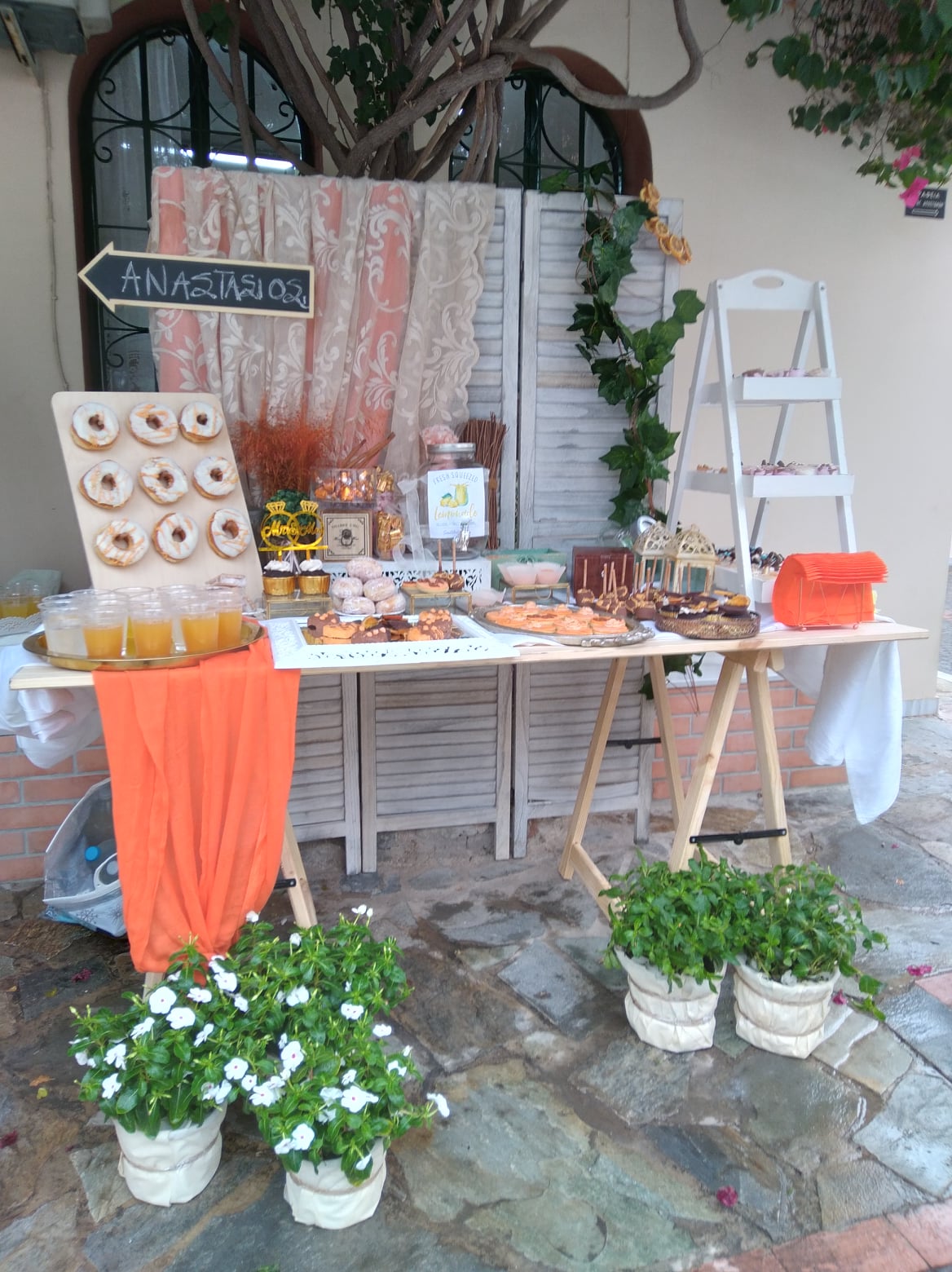 Candy bar 100 ατόμων με θέμα Πορτοκάλι