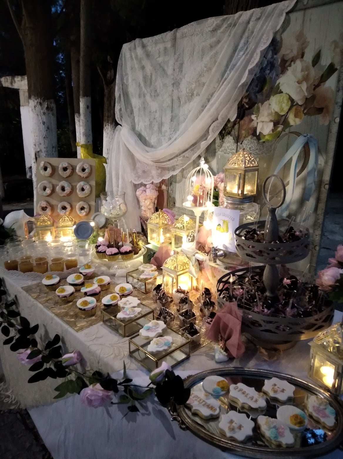 Candy bar 100 ατόμων με θέμα Ρομαντικό