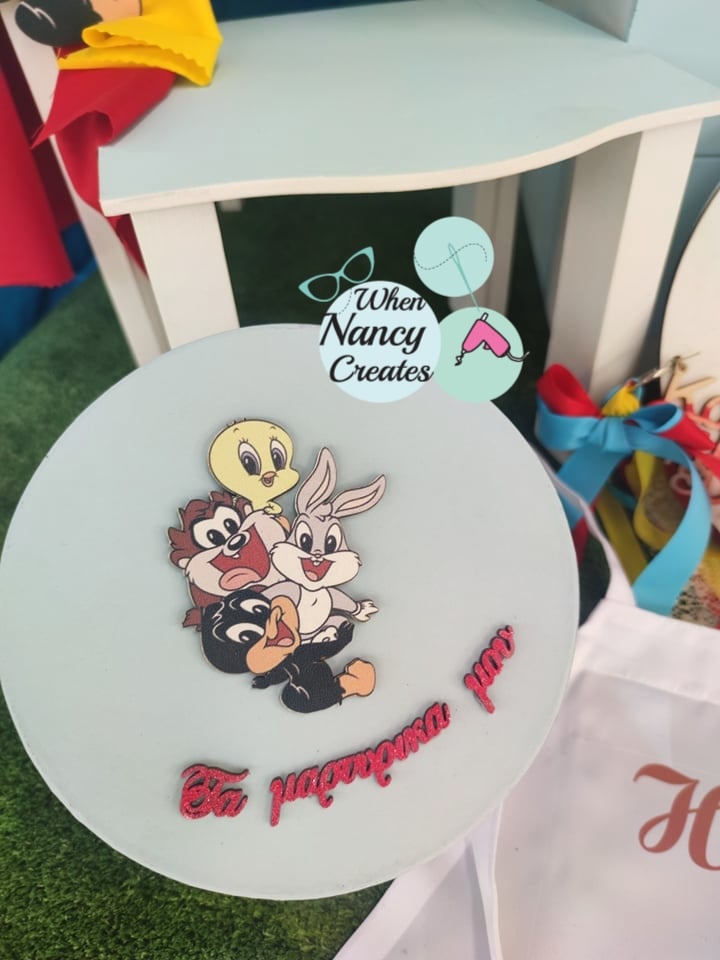 Μαρτυρικά βάφτισης μπρελόκ με θέμα baby looney tunes