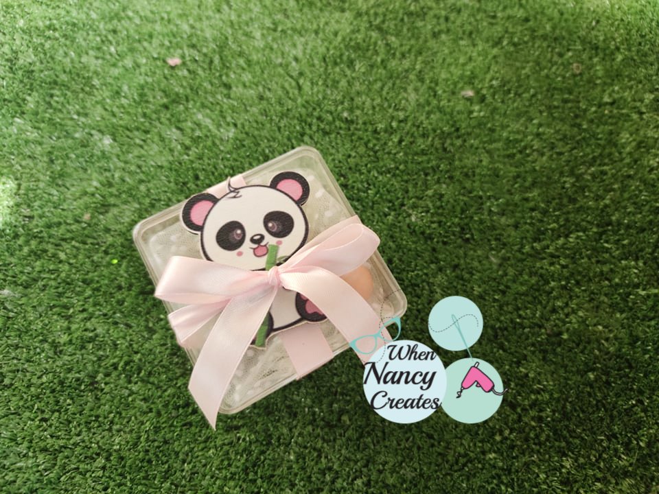 Μπομπονιέρα plexiglass κουτί με μαγνητάκι και θέμα Panda