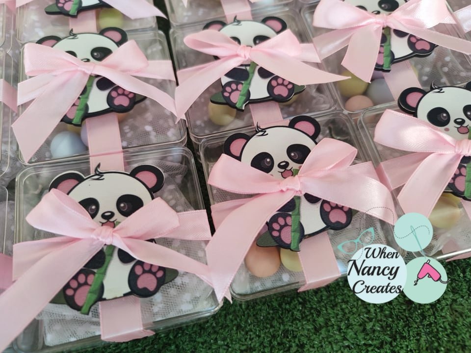 Μπομπονιέρα plexiglass κουτί με μαγνητάκι και θέμα Panda