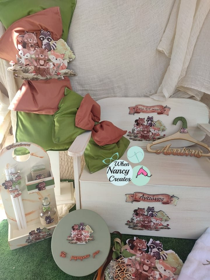 Πακέτο βάφτισης με θέμα ζωάκια του δάσους