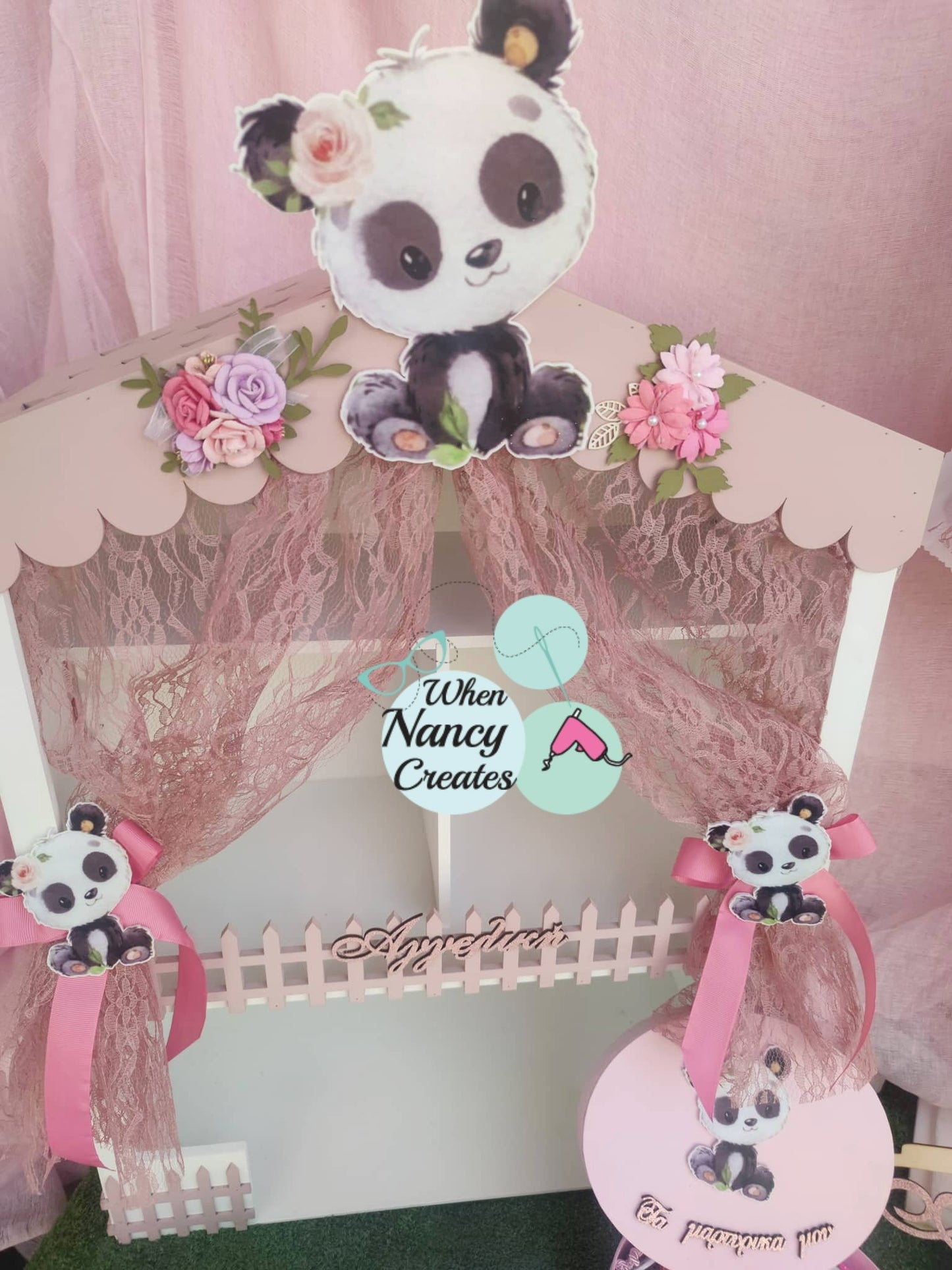 Πακέτο βάφτισης με θέμα Panda για κοριτσάκι