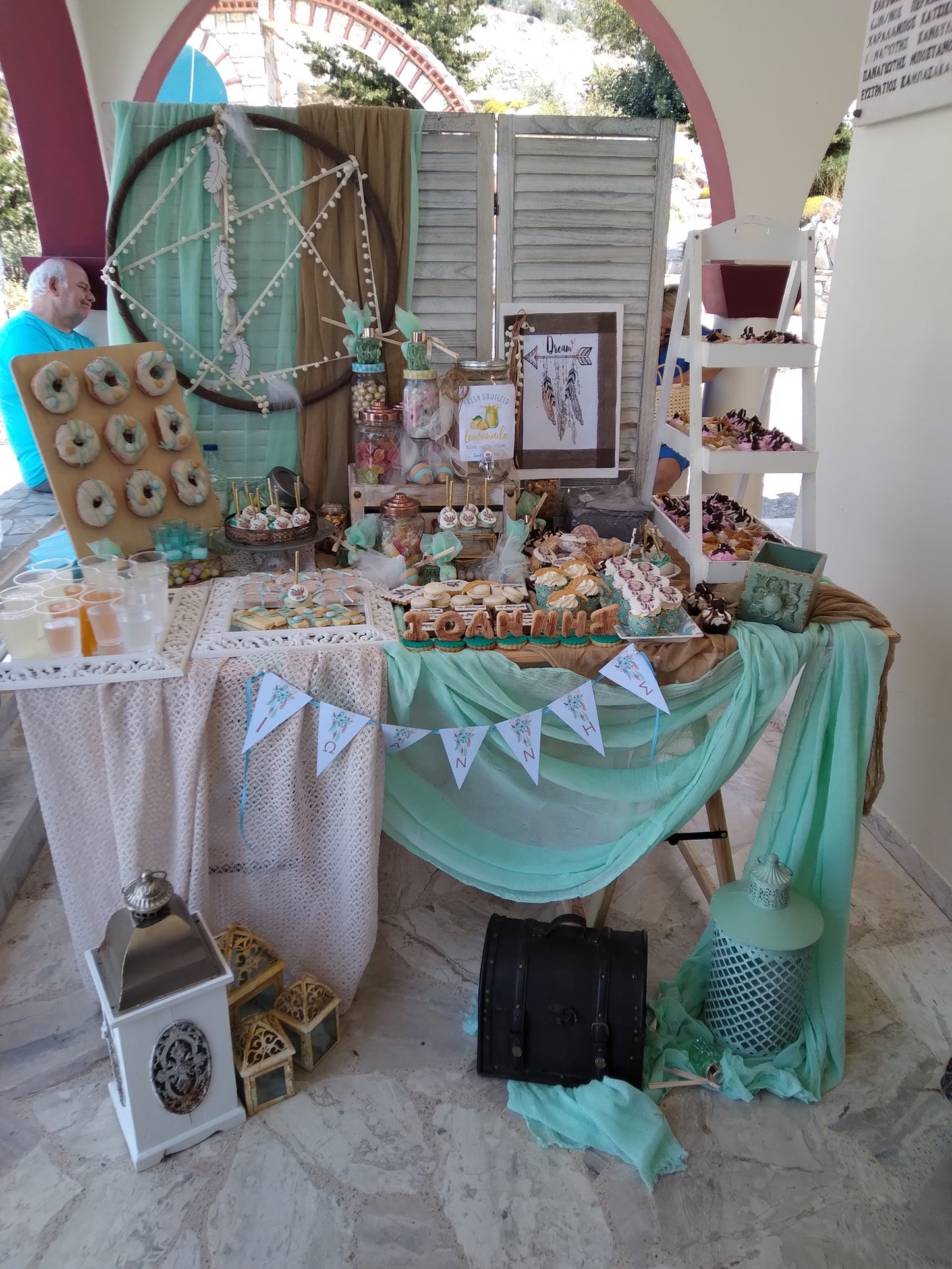 Candy bar 100 ατόμων με θέμα Boho ονειροπαγίδα