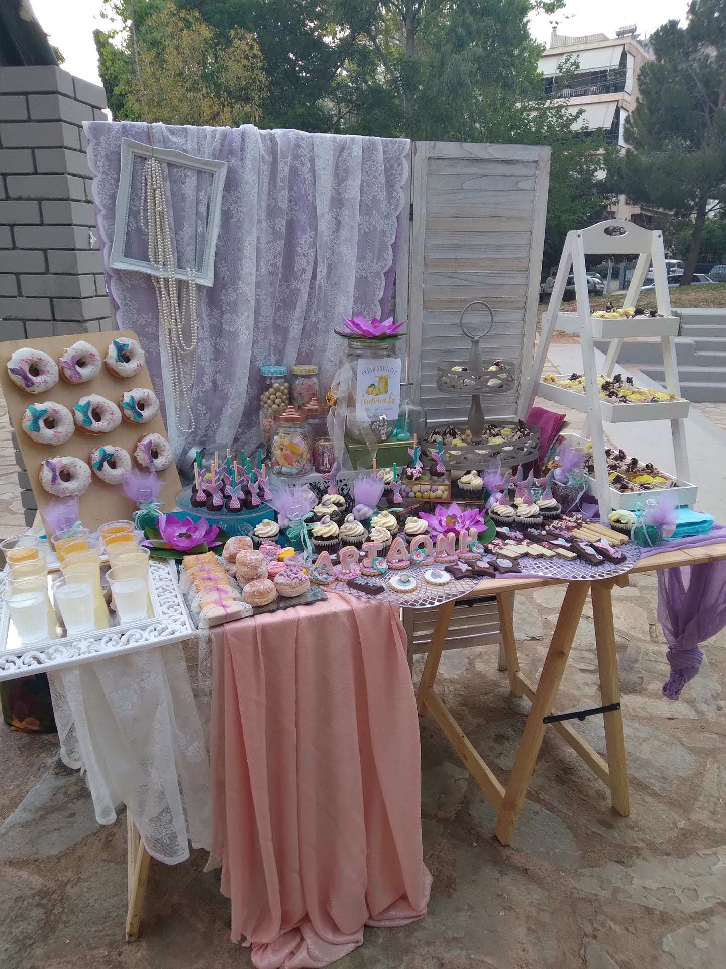 Candy bar 100 ατόμων με θέμα Γοργόνα