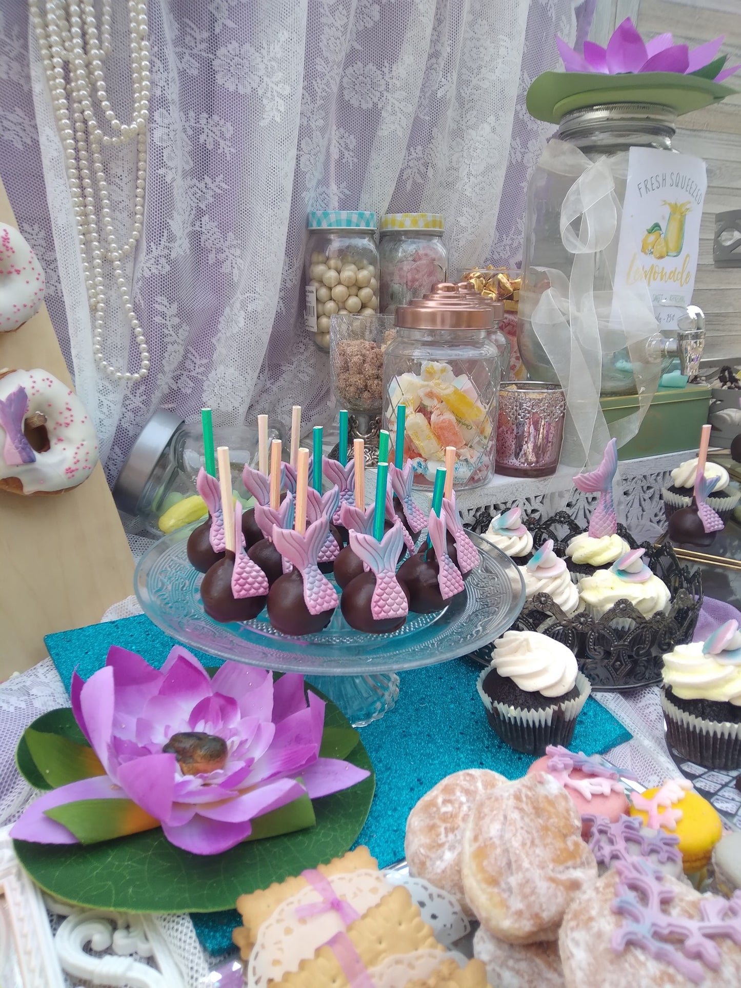 Candy bar 100 ατόμων με θέμα Γοργόνα