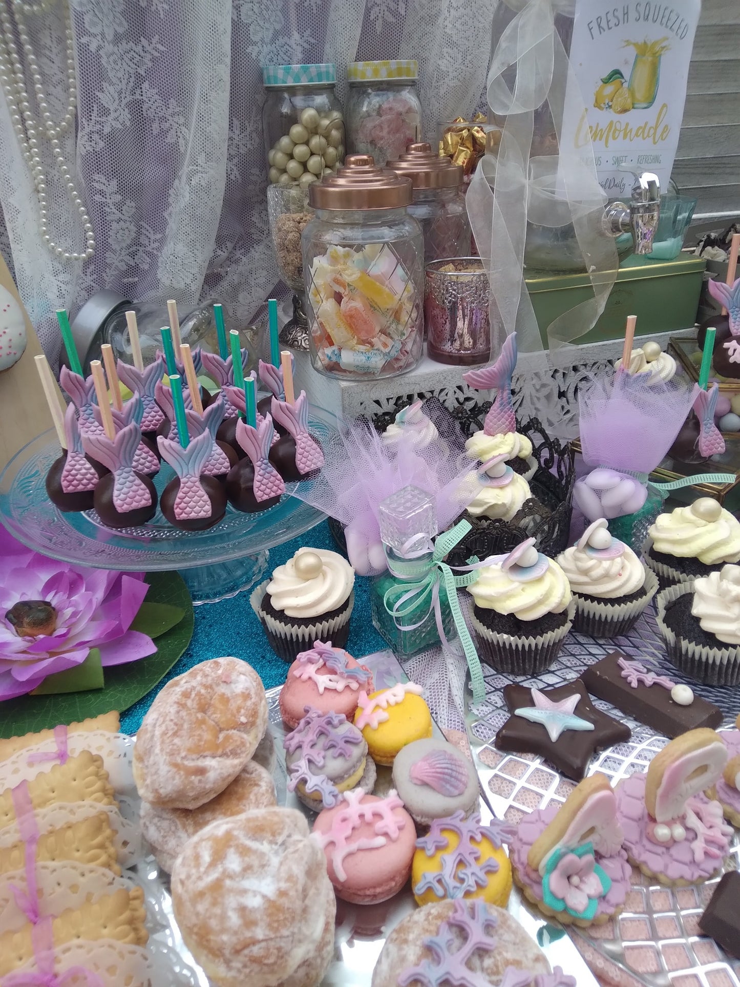 Candy bar 100 ατόμων με θέμα Γοργόνα
