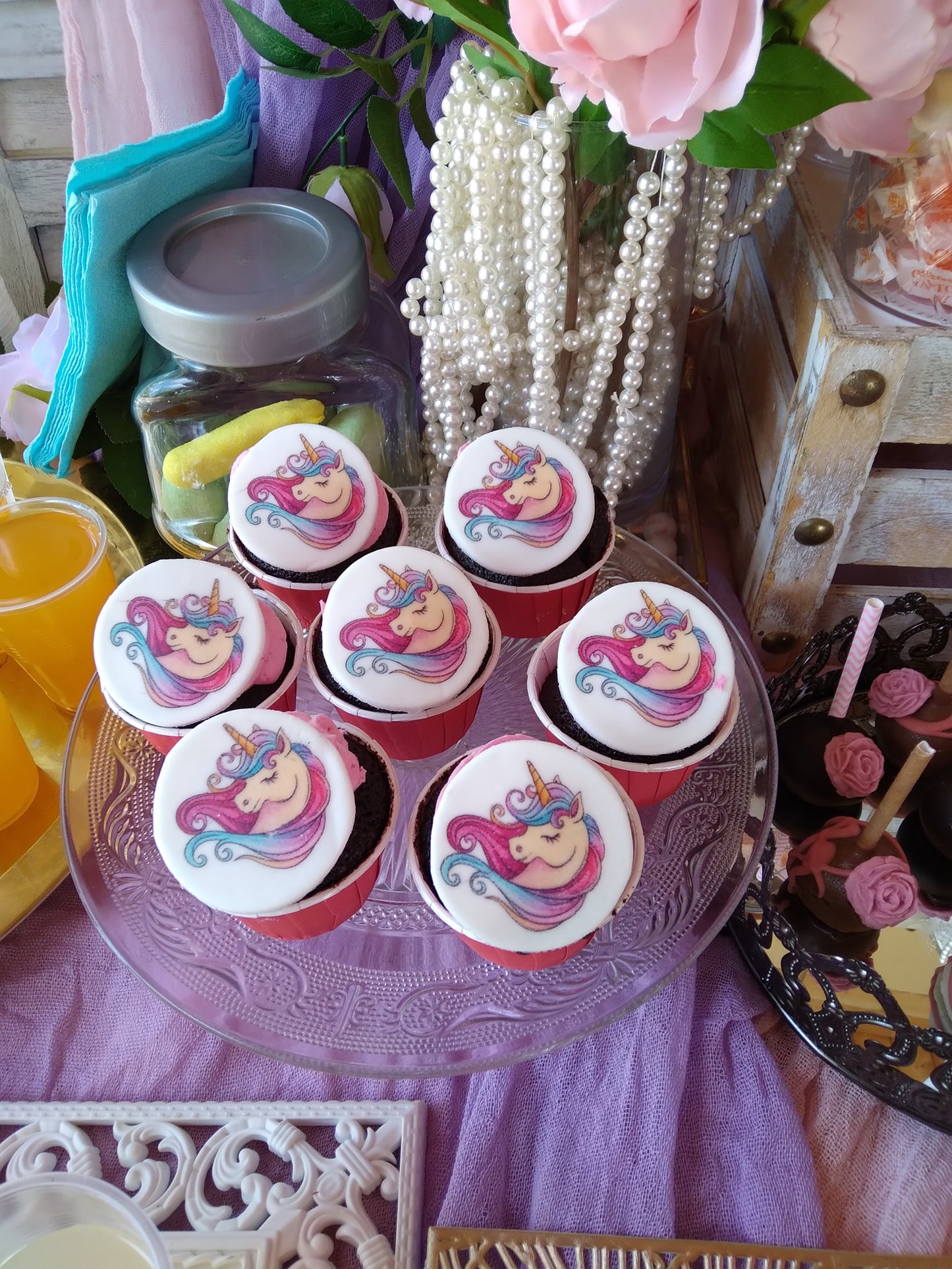 Candy bar 100 ατόμων με θέμα Μονόκερος