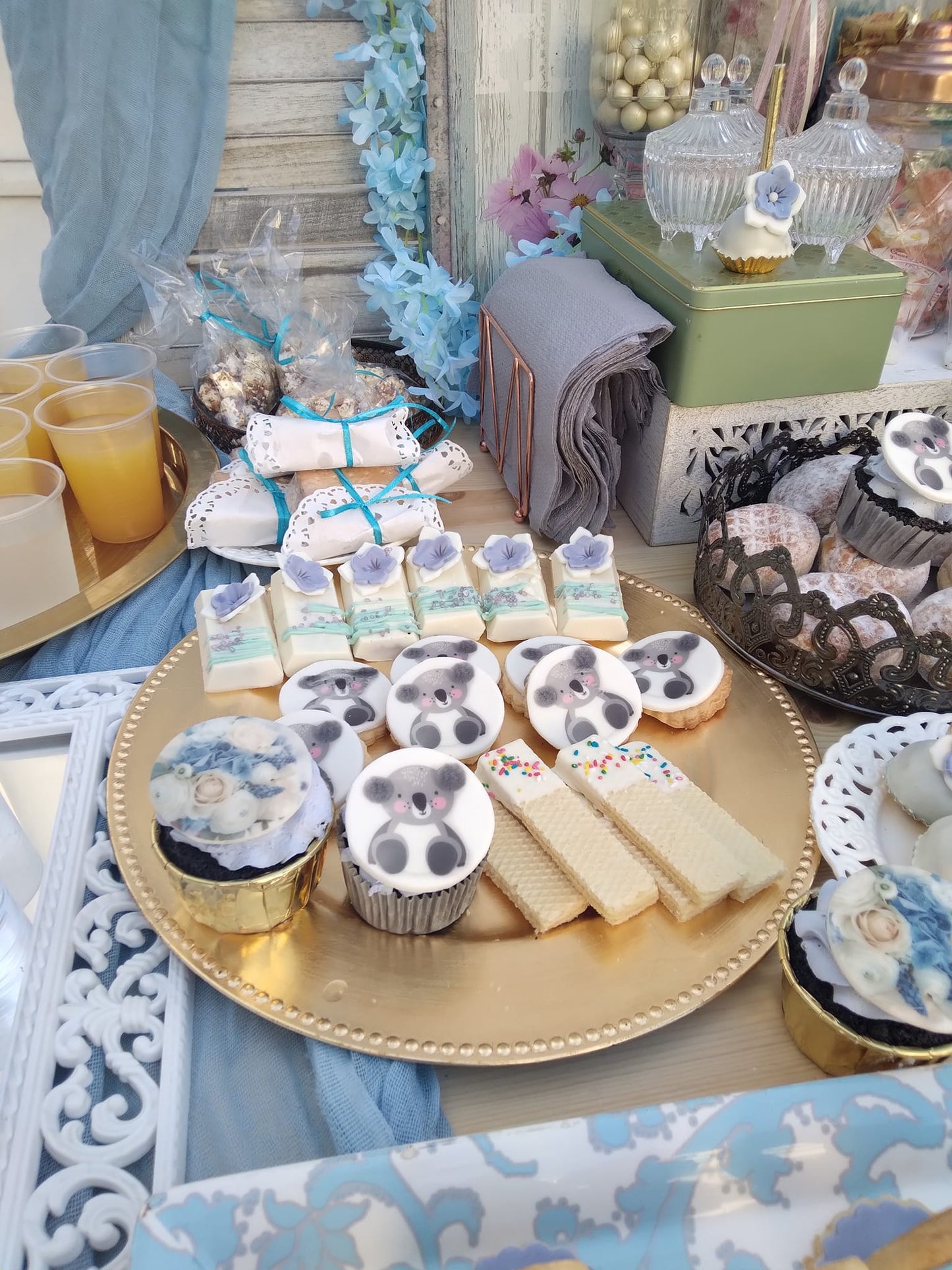Candy bar 100 ατόμων με θέμα Κοάλα και ορτανσία