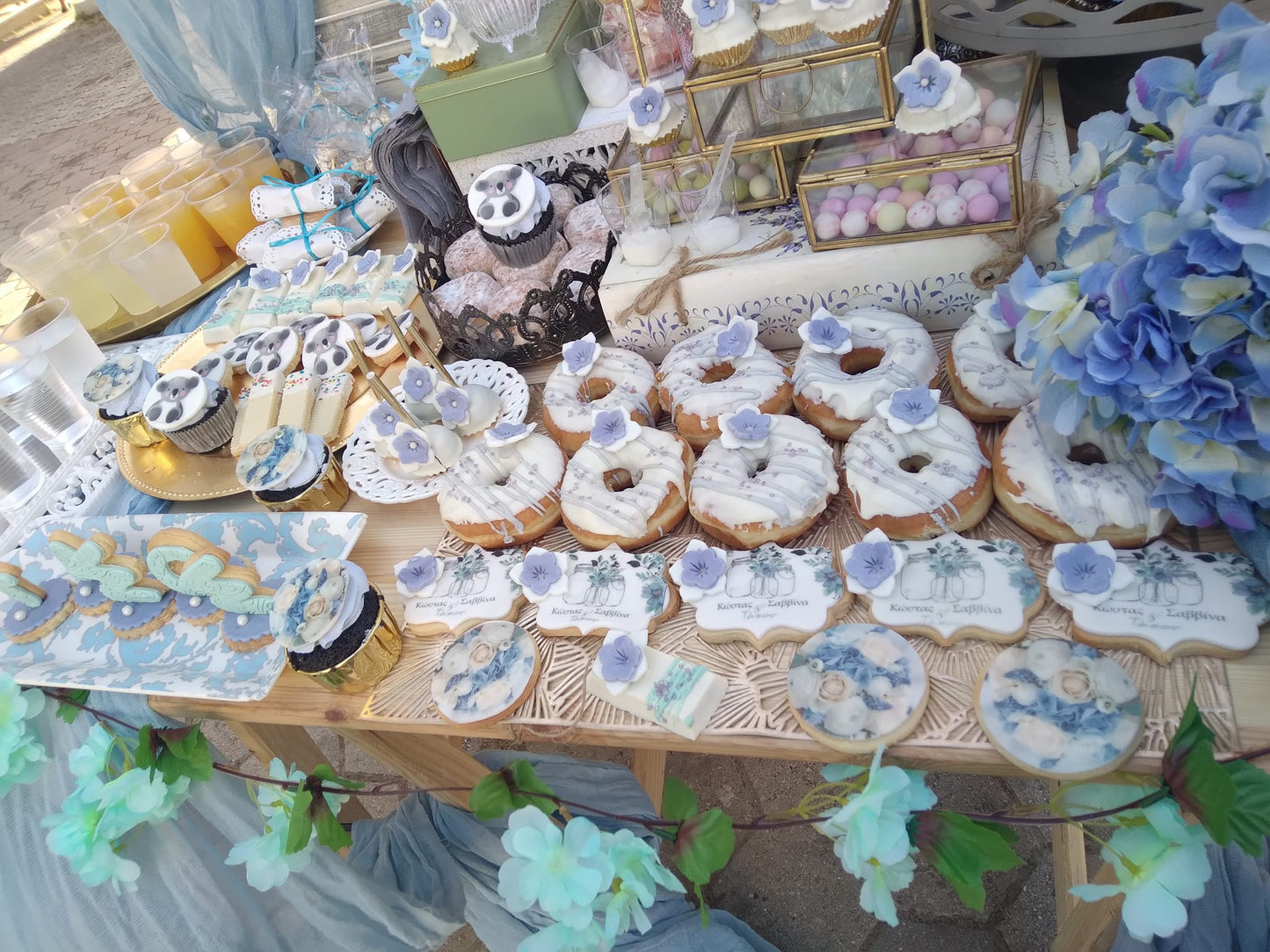 Candy bar 100 ατόμων με θέμα Κοάλα και ορτανσία