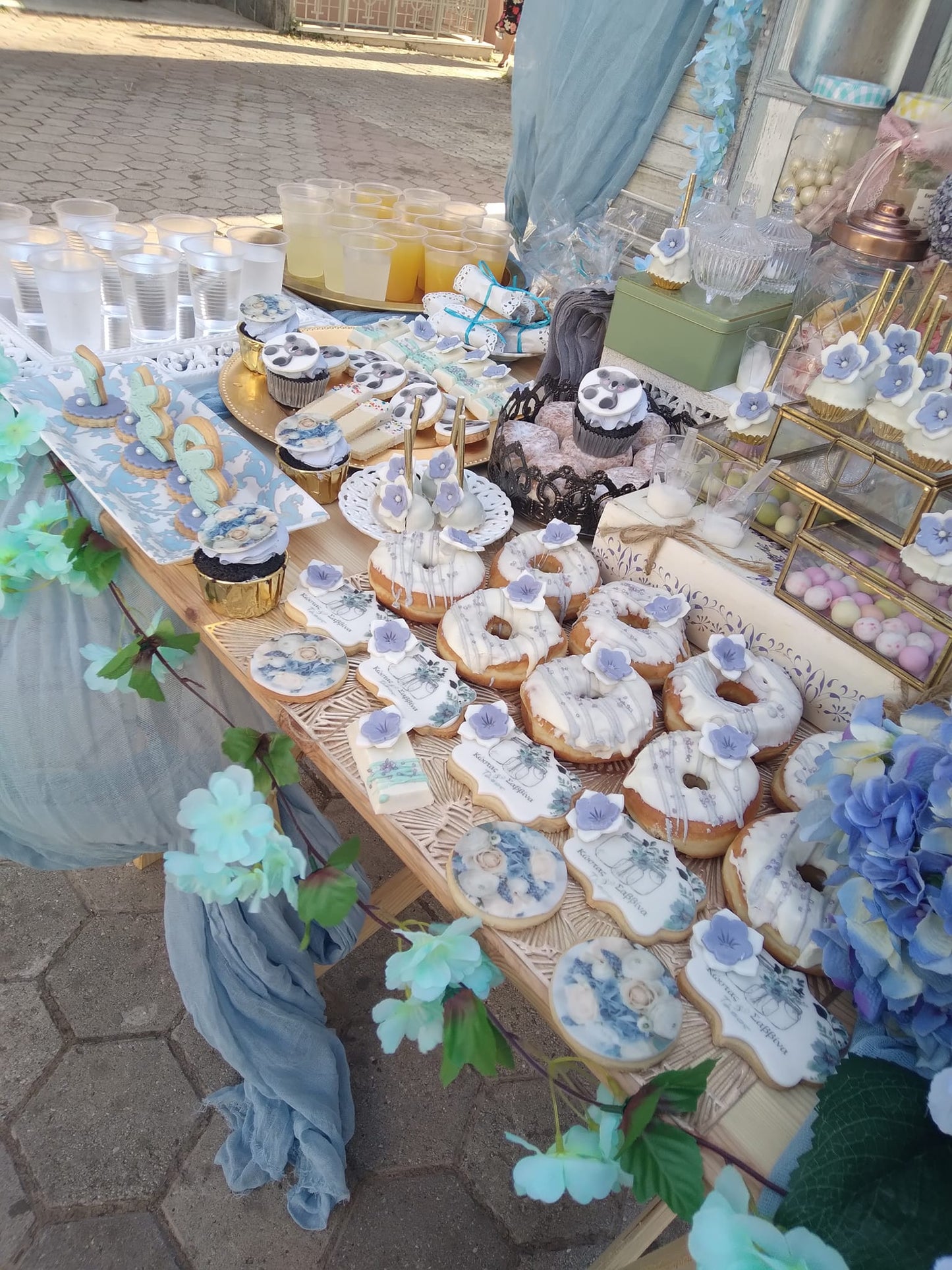 Candy bar 100 ατόμων με θέμα Κοάλα και ορτανσία