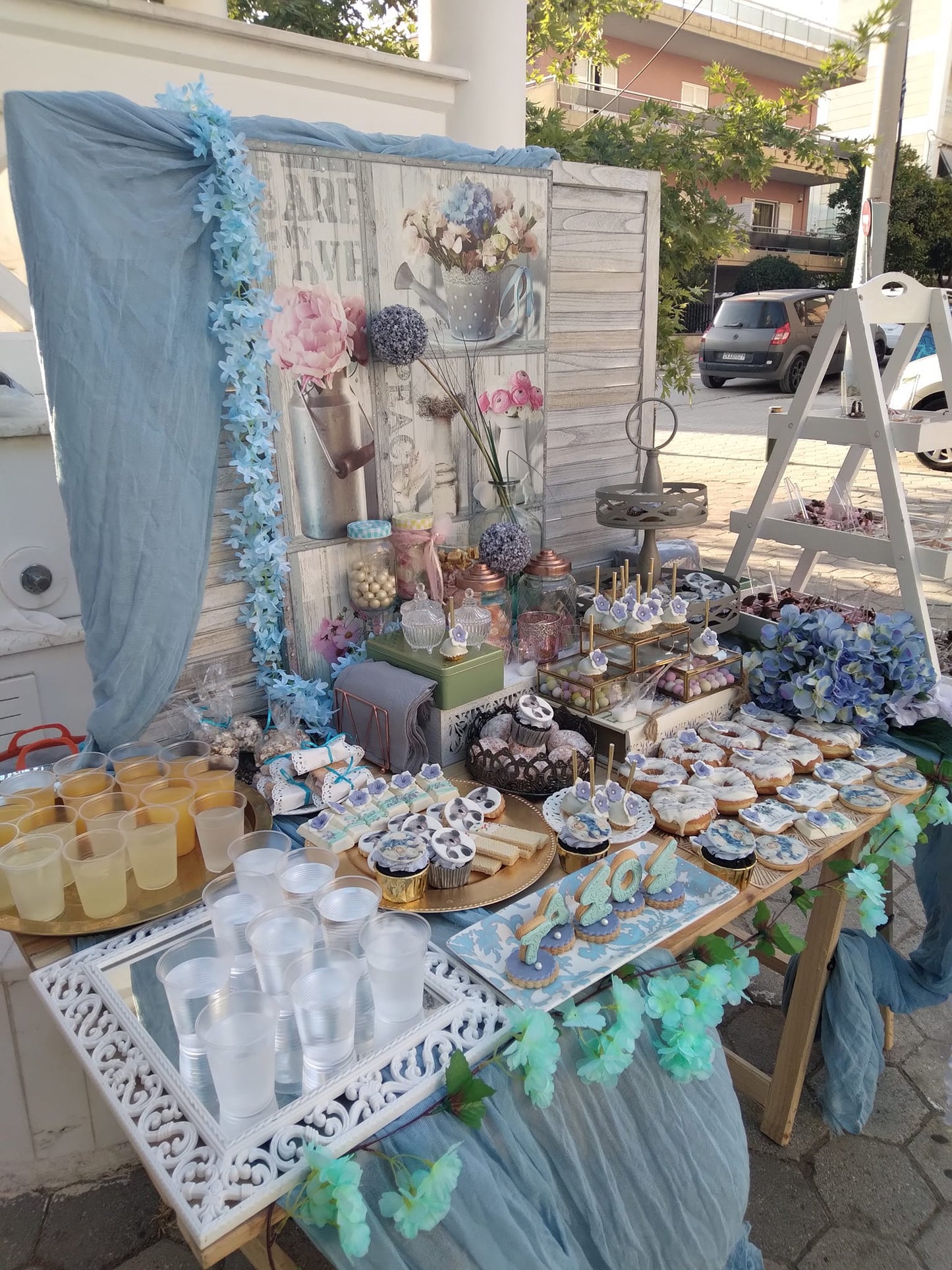 Candy bar 100 ατόμων με θέμα Κοάλα και ορτανσία