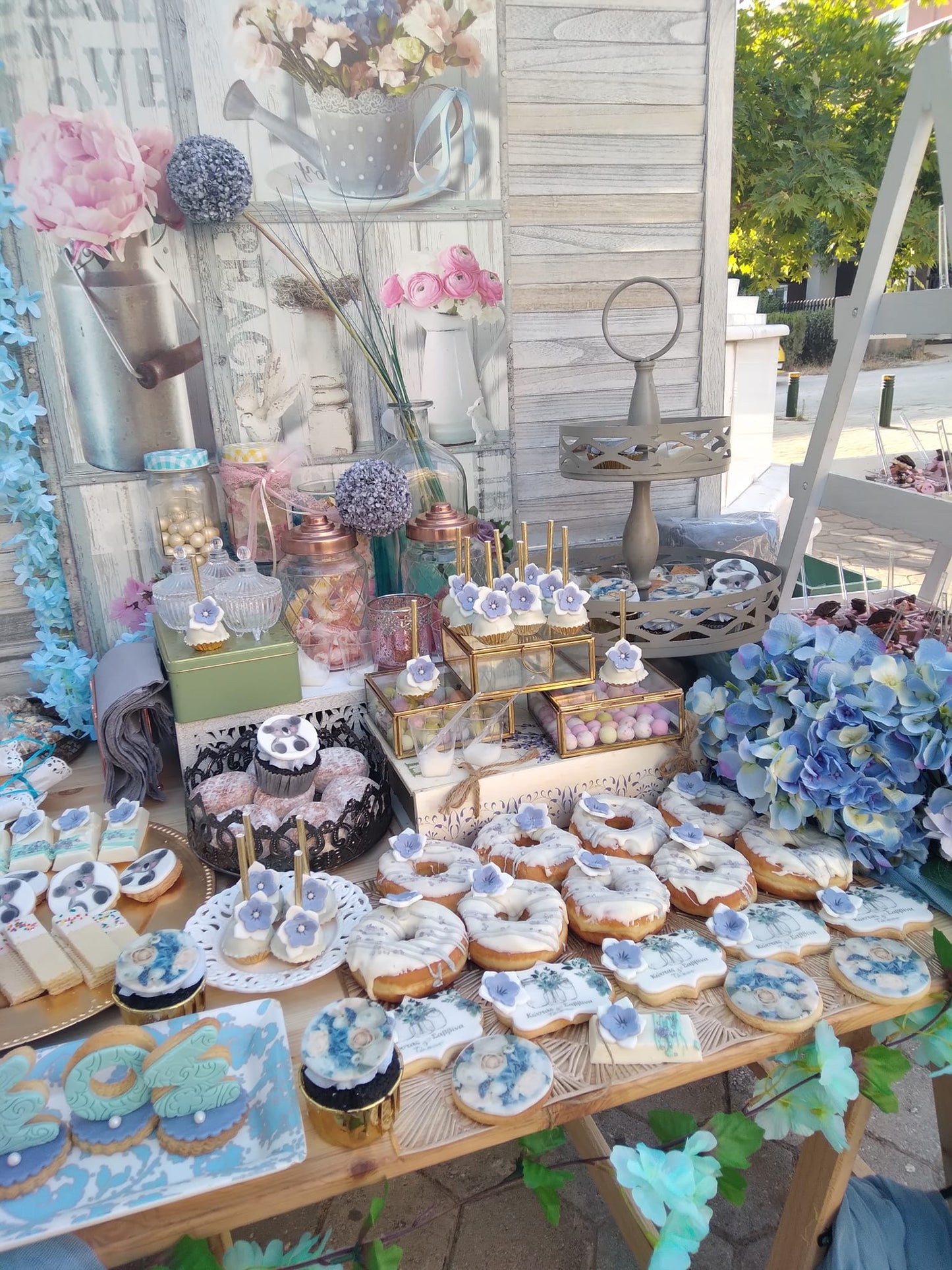 Candy bar 100 ατόμων με θέμα Κοάλα και ορτανσία