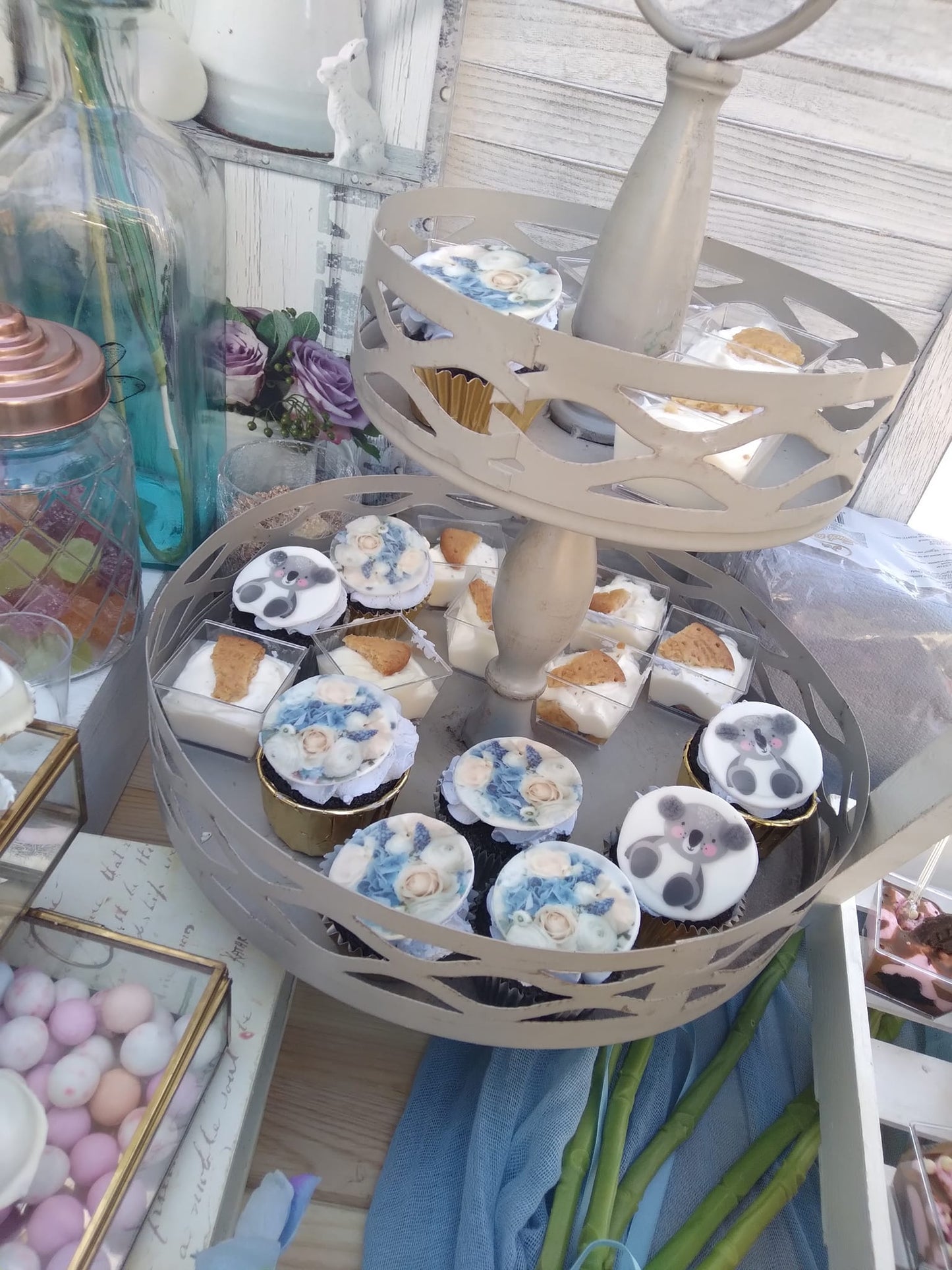 Candy bar 100 ατόμων με θέμα Κοάλα και ορτανσία