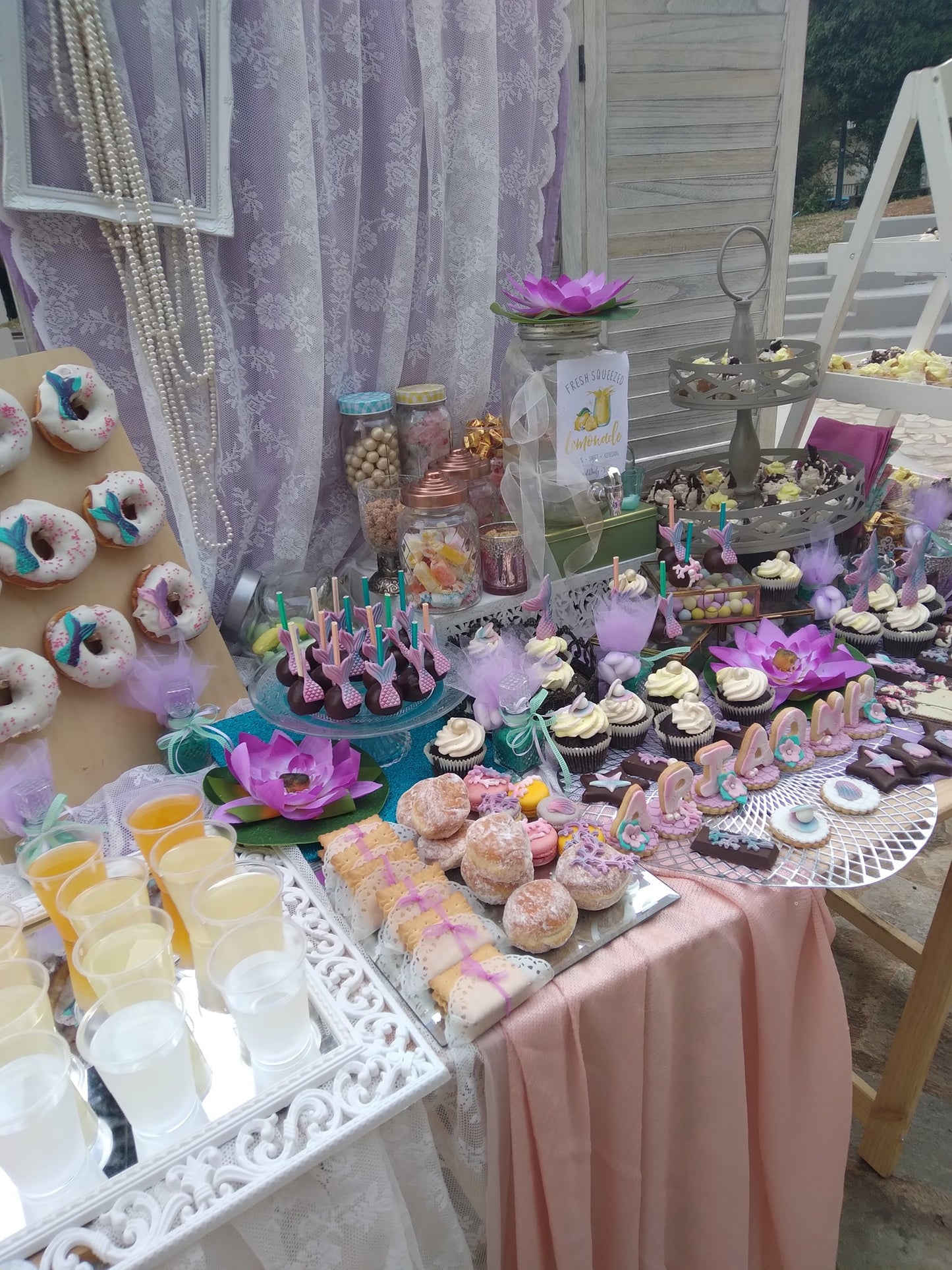 Candy bar 100 ατόμων με θέμα Γοργόνα