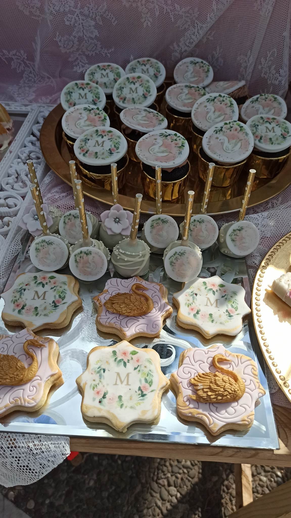 Candy bar 100 ατόμων με θέμα Κύκνος