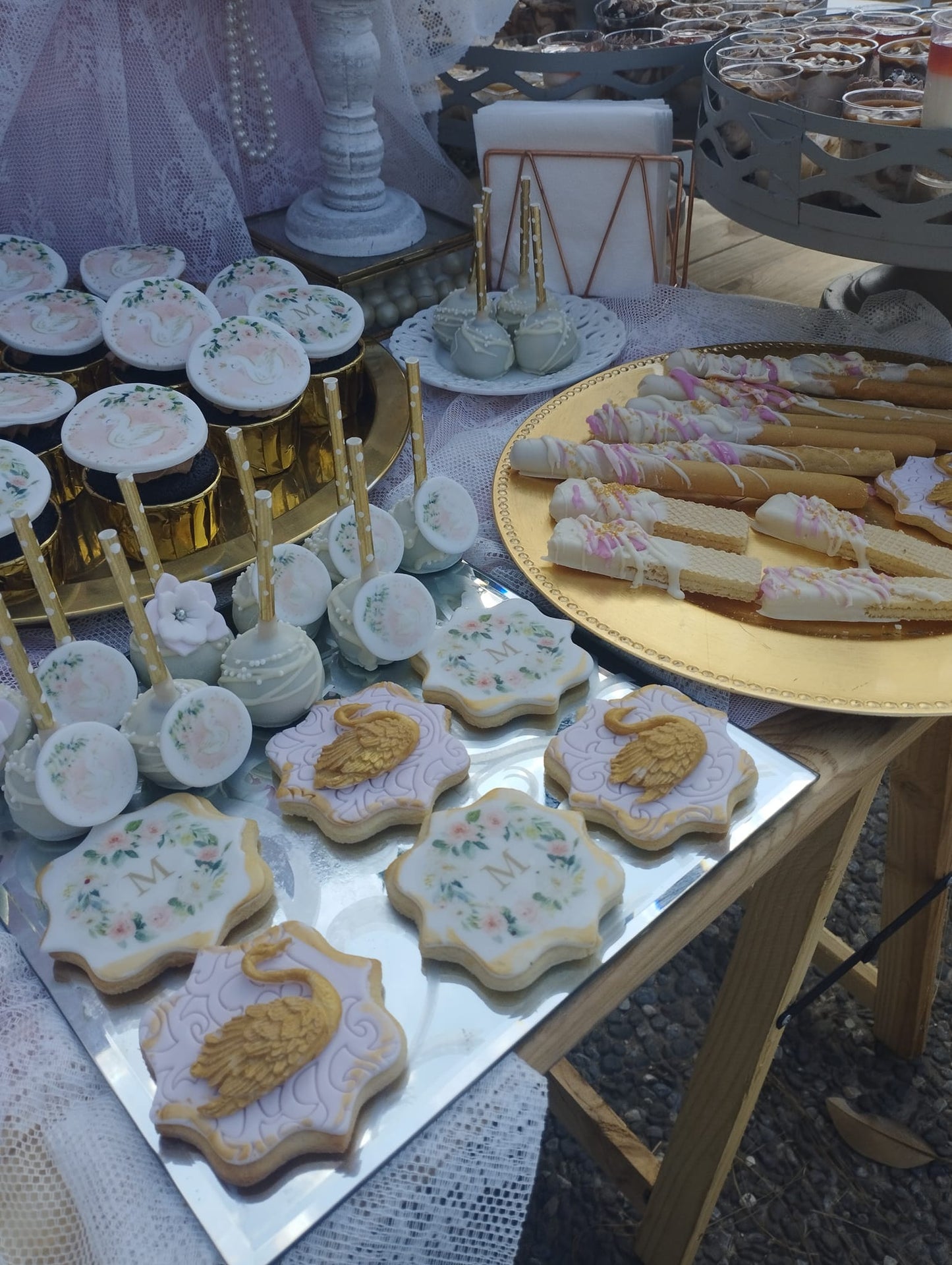 Candy bar 100 ατόμων με θέμα Κύκνος