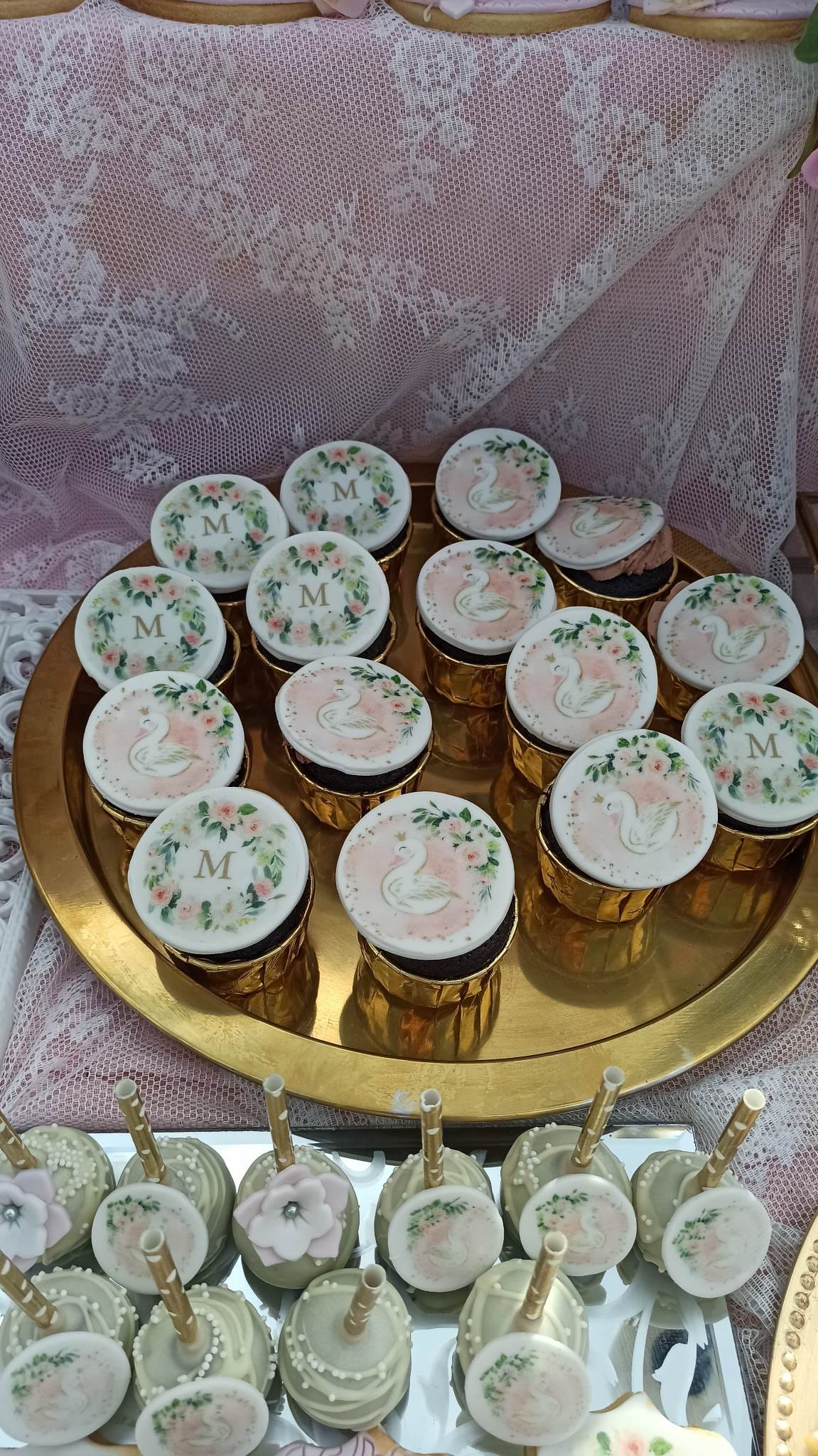 Candy bar 100 ατόμων με θέμα Κύκνος