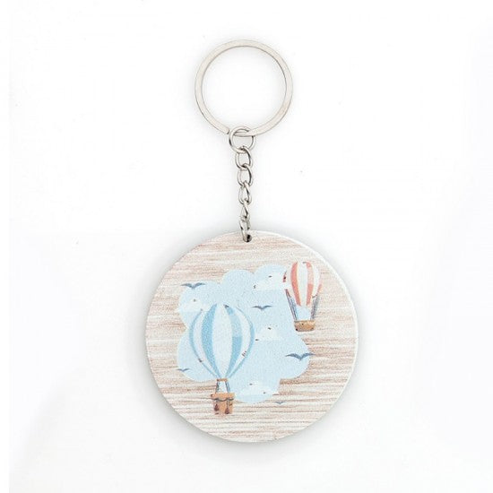 Μπομπονιέρα βάπτισης μπρελόκ με θέμα Αερόστατο Model:ΜΠΤ-503