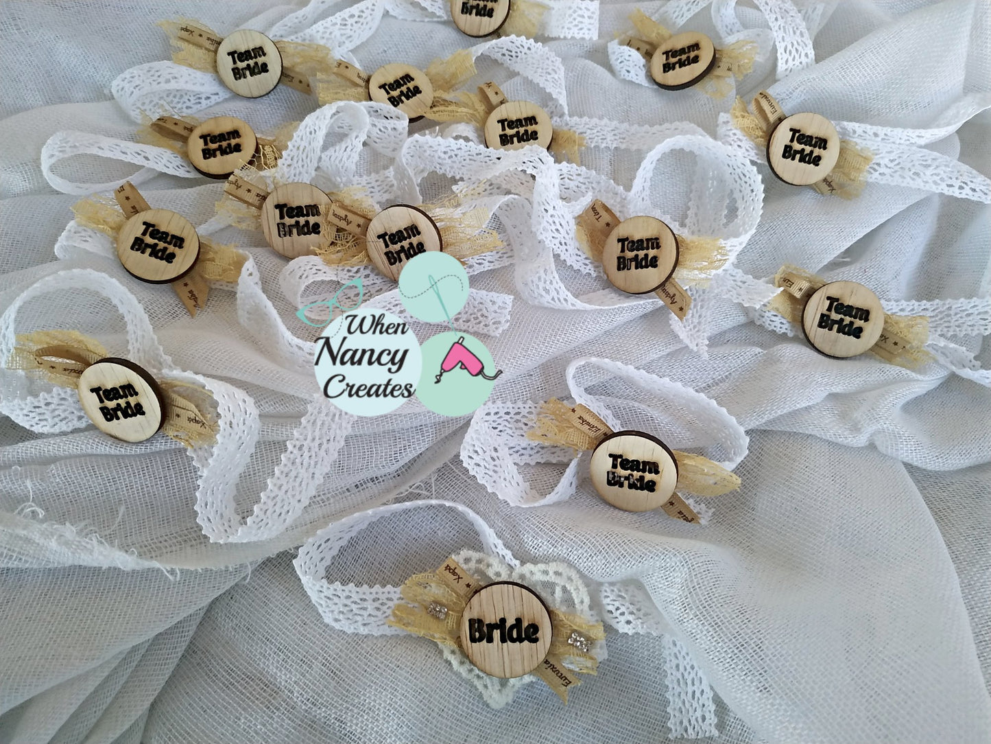 Βραχιόλι bride και team bride με δαντέλα