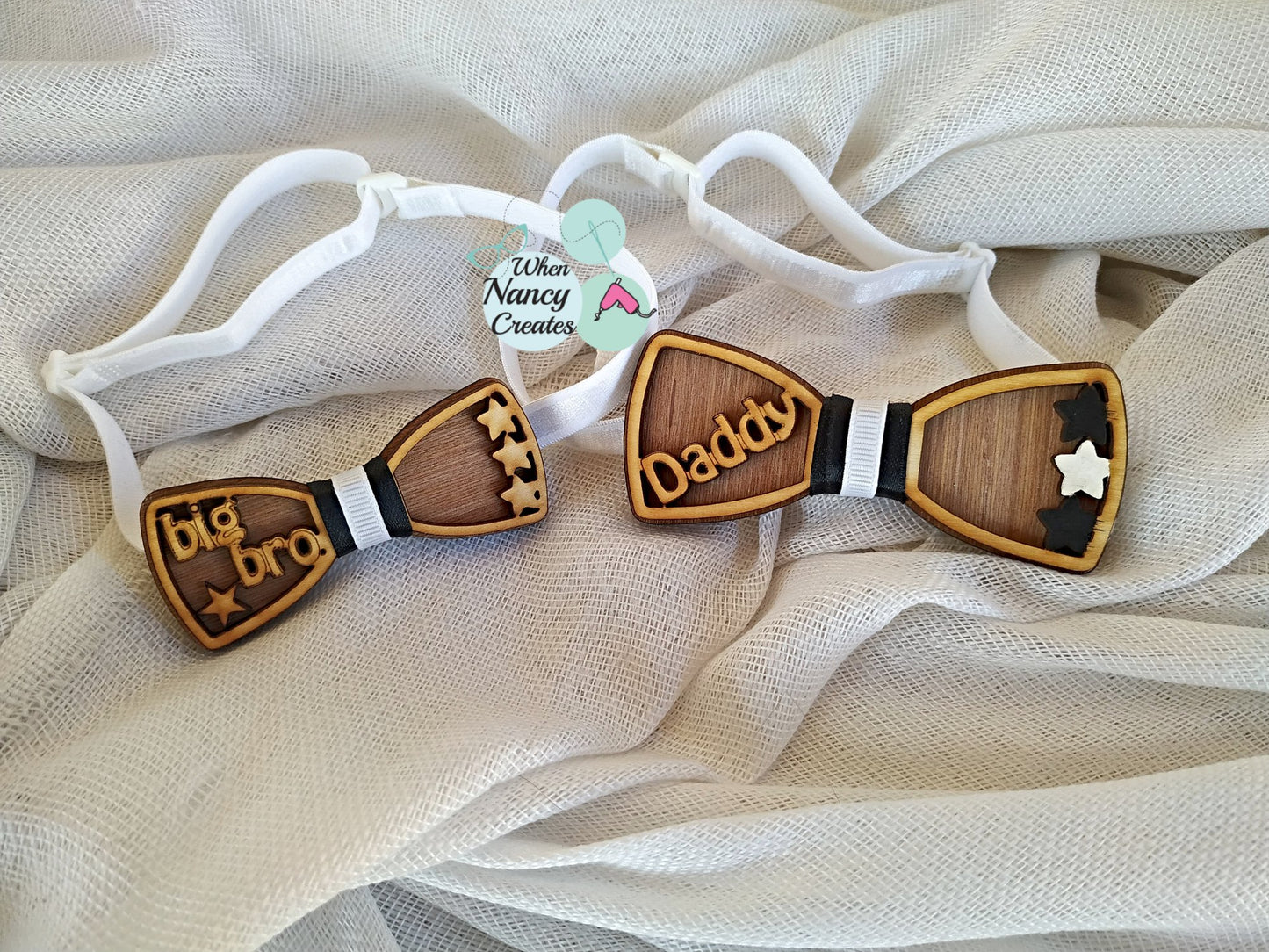 Σετ παιδικό παπιγιόν big bro και αντρικό daddy με αστεράκια