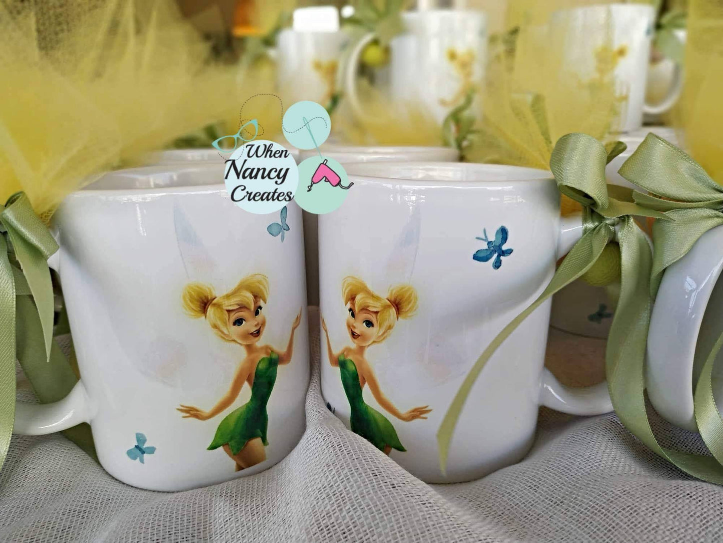 Μπομπονιέρα βάφτισης κούπα με θέμα Tinkerbell