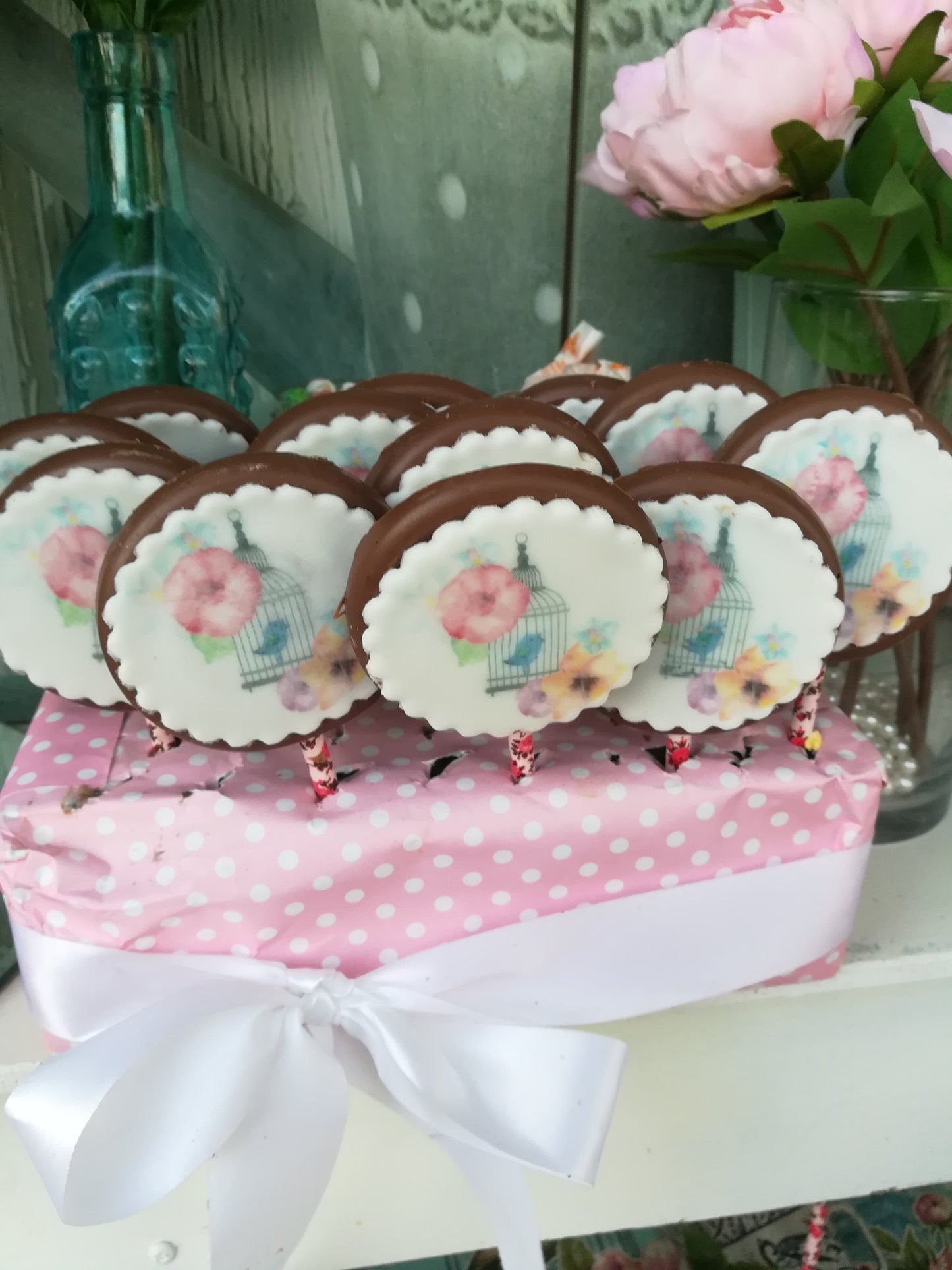 Candy bar 100 ατόμων με θέμα Πουλάκι και λουλούδια