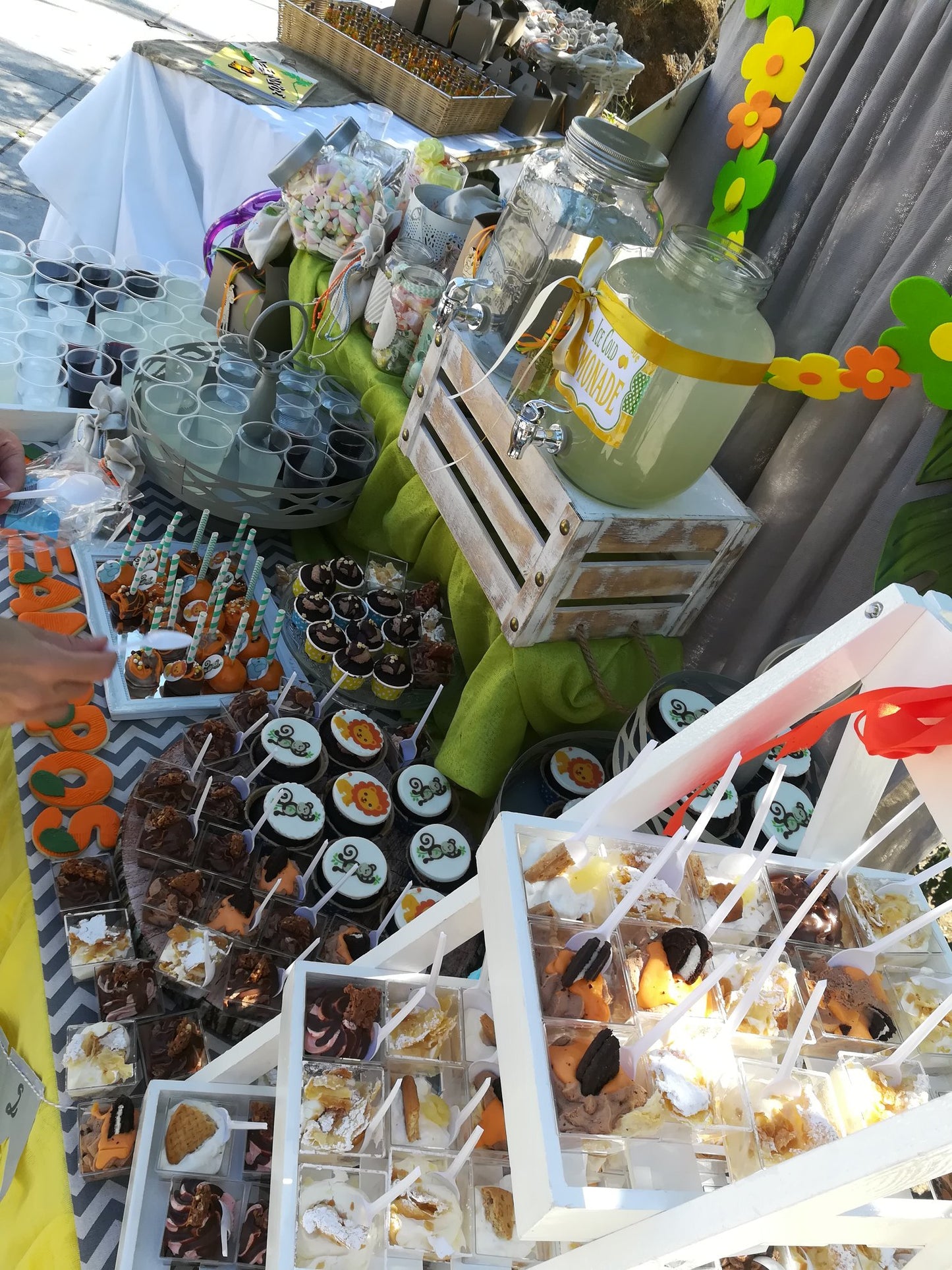 Candy bar 100 ατόμων με θέμα Ζωάκια της ζούγκλας
