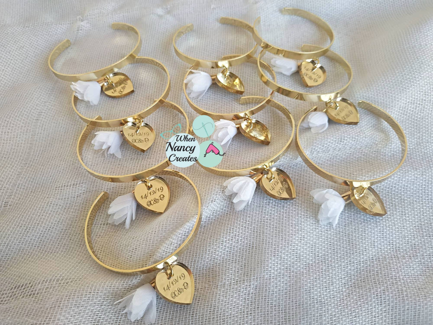 Βραχιόλι bride και team bride με λουλούδι ή φτερό