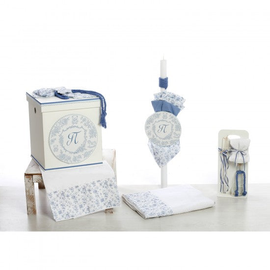Σετ Βάπτισης Κουτί "Blue Monogram Heritage" 2616