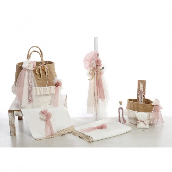 Σετ Βάπτισης Καλάθι "Rustic Romance Collection" 2609