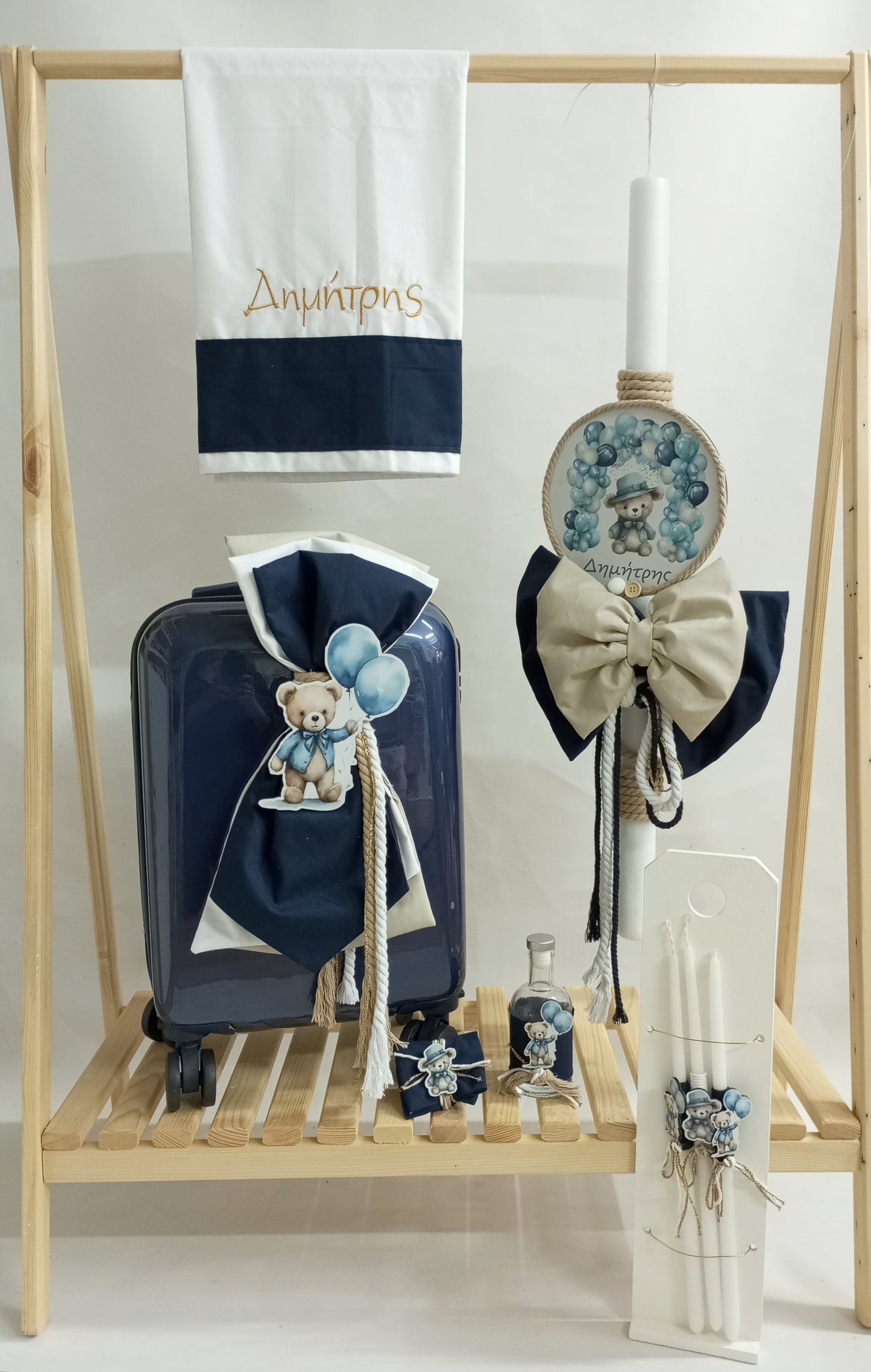 25A039 Teddy bear Balloons Blue