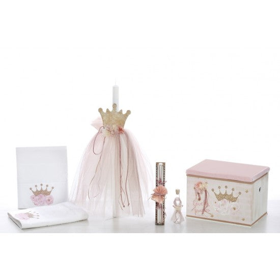 Σετ βάπτισης 5τμχ με θέμα κορώνα Model: ΣΚΒ 2278