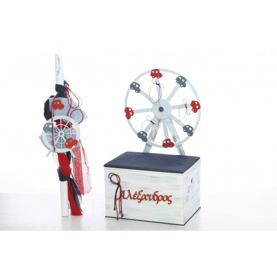 Σετ βάπτισης με θέμα ΡΟΔΑ ΚΑΙ ΑΥΤΟΚΙΝΗΤΑΚΙ Model: ΣΚΒ-1007