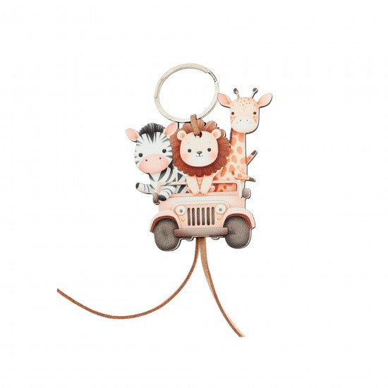 Μπομπονιέρα χειροποίητο ξύλινο μπρελόκ σχέδιο ζωάκια σαφάρι Model:ΔΜΠ-17