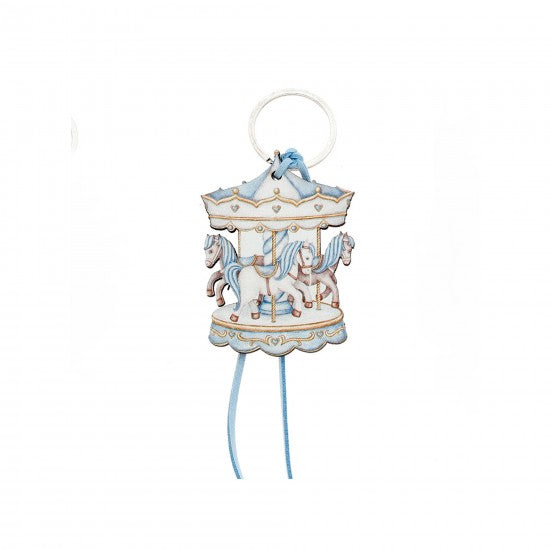 Μπομπονιέρα χειροποίητο ξύλινο μπρελόκ σχέδιο καρουζέλ Model:ΔΜΠ-23