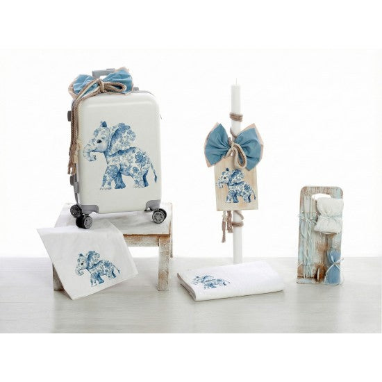Σετ Βάπτισης Τρόλεϊ "Floral Blue Elephant" 26205