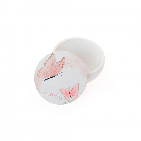 Μπομπονιέρα χειροποίητη κεραμική μπιζουτιέρα σχέδιο πεταλούδα Model:ΜΤΜ-92