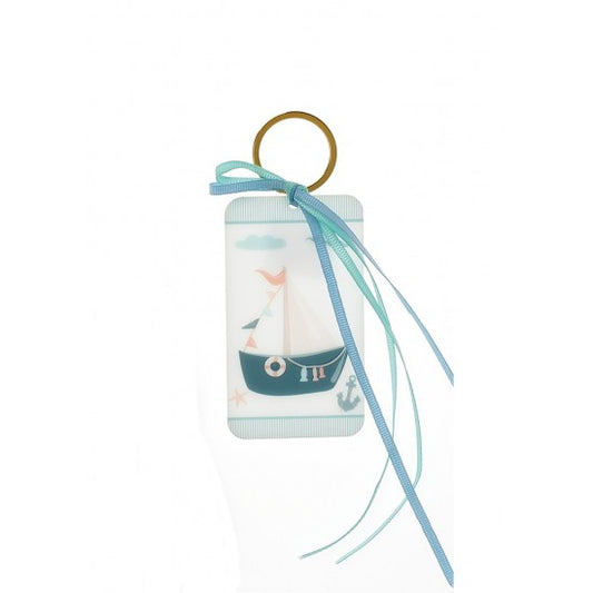Μπομπονιέρα μπρελόκ με εκτυπωμένο πλέξιγκλας σχέδιο καράβι Model:Λ-13