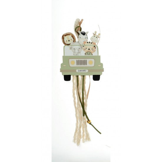 Μπομπονιέρα ξύλινη κρεμαστή με θέμα ζωάκια σαφάρι Model:Μ-13