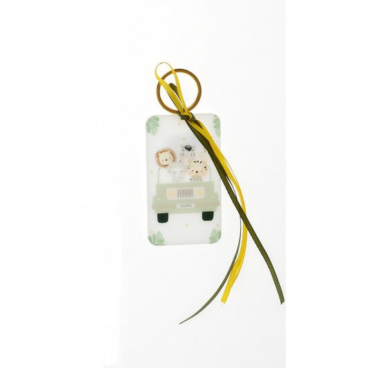 Μπομπονιέρα μπρελόκ με εκτυπωμένο πλέξιγκλας σχέδιο ζωάκια σαφάρι Model:Λ-15