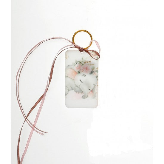 Μπομπονιέρα μπρελόκ με εκτυπωμένο πλέξιγκλας σχέδιο ελεφαντάκι Model:Λ-10